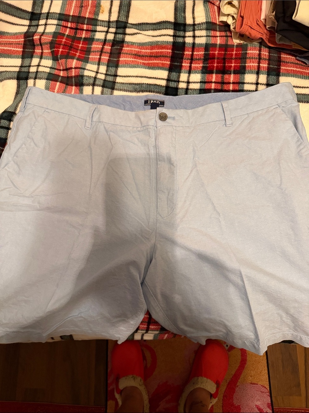 Izod Light Blue Men's Flat Front Casual Shorts